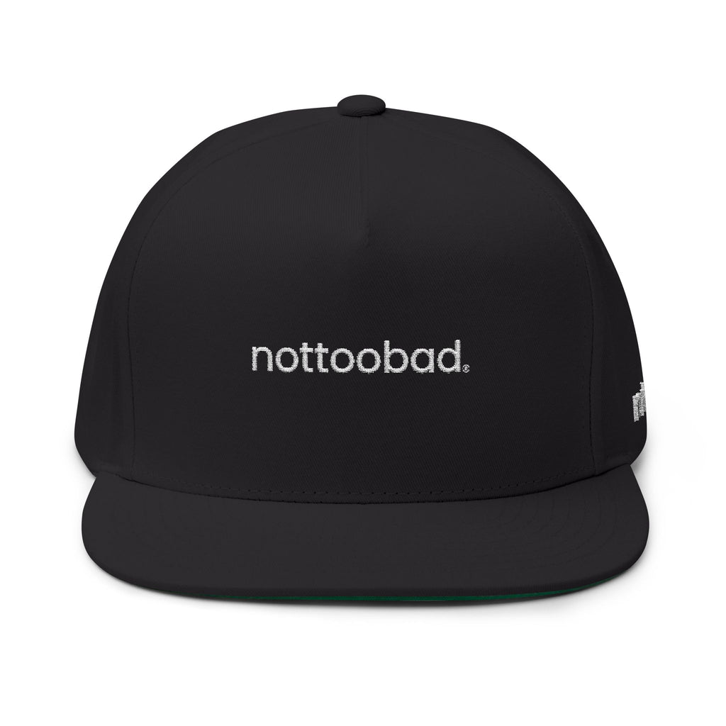 Stylish Flat Bill Cap with 'nottoobad' Embroidery - Trendy Streetwear Hat