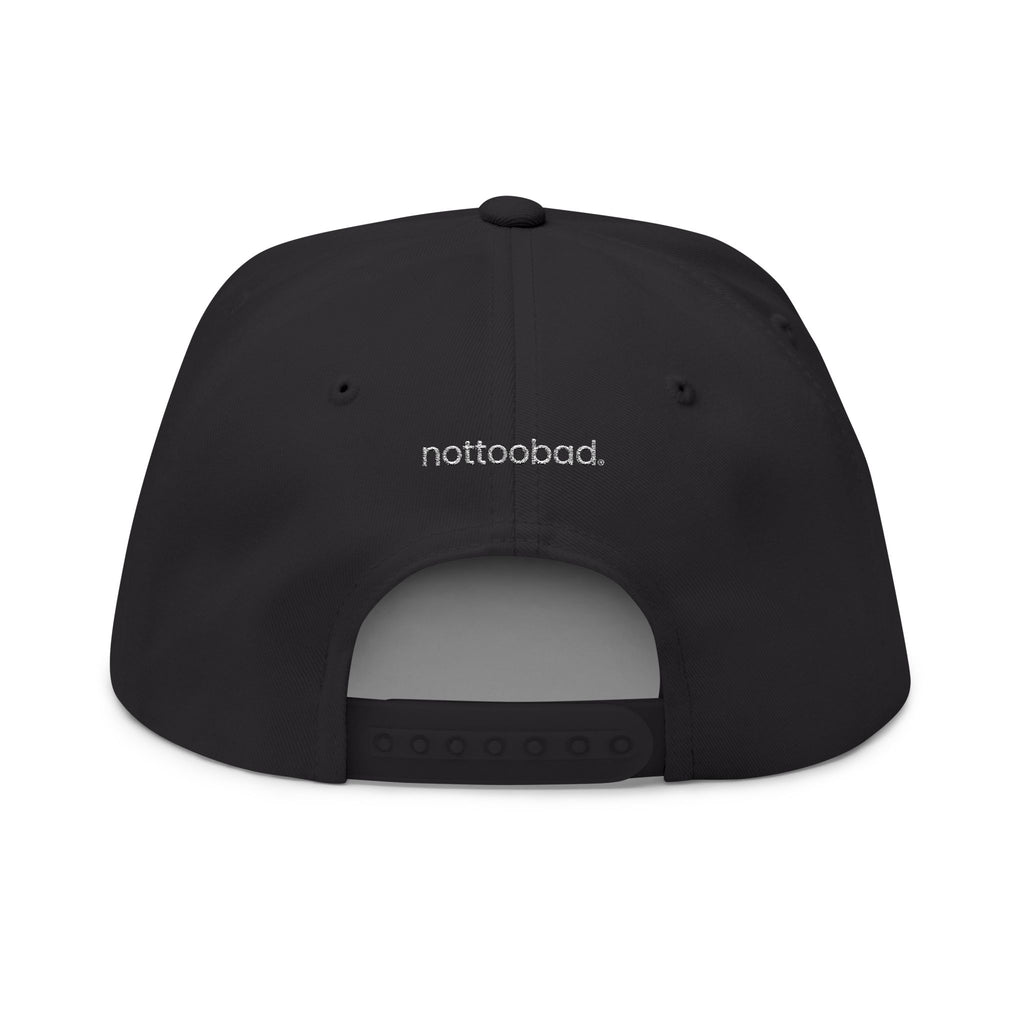 Stylish Flat Bill Cap with 'nottoobad' Embroidery - Trendy Streetwear Hat