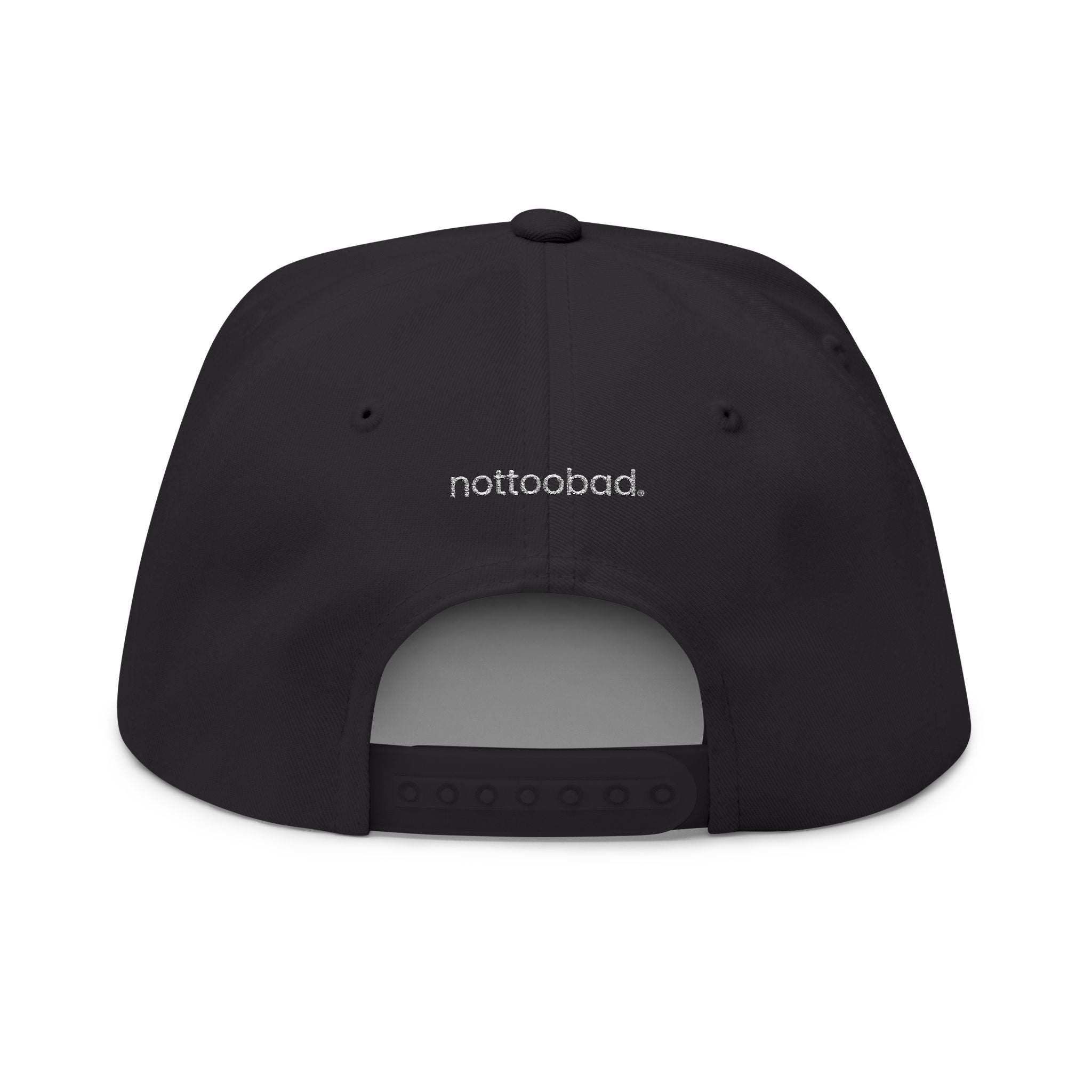 Stylish Flat Bill Cap with 'nottoobad' Embroidery - Trendy Streetwear Hat