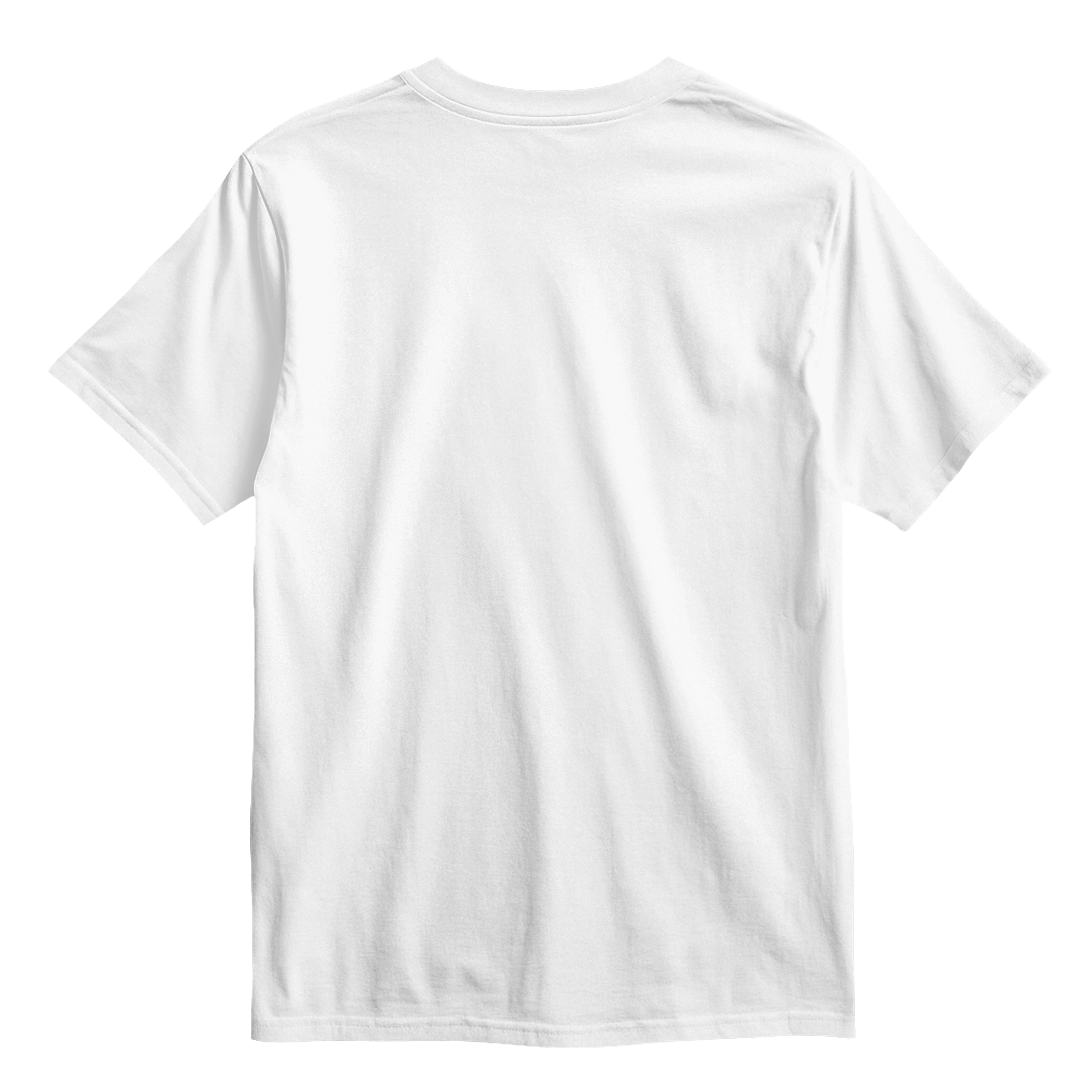 White t-shirt with colorful text 'Cool people welcome' on a white background