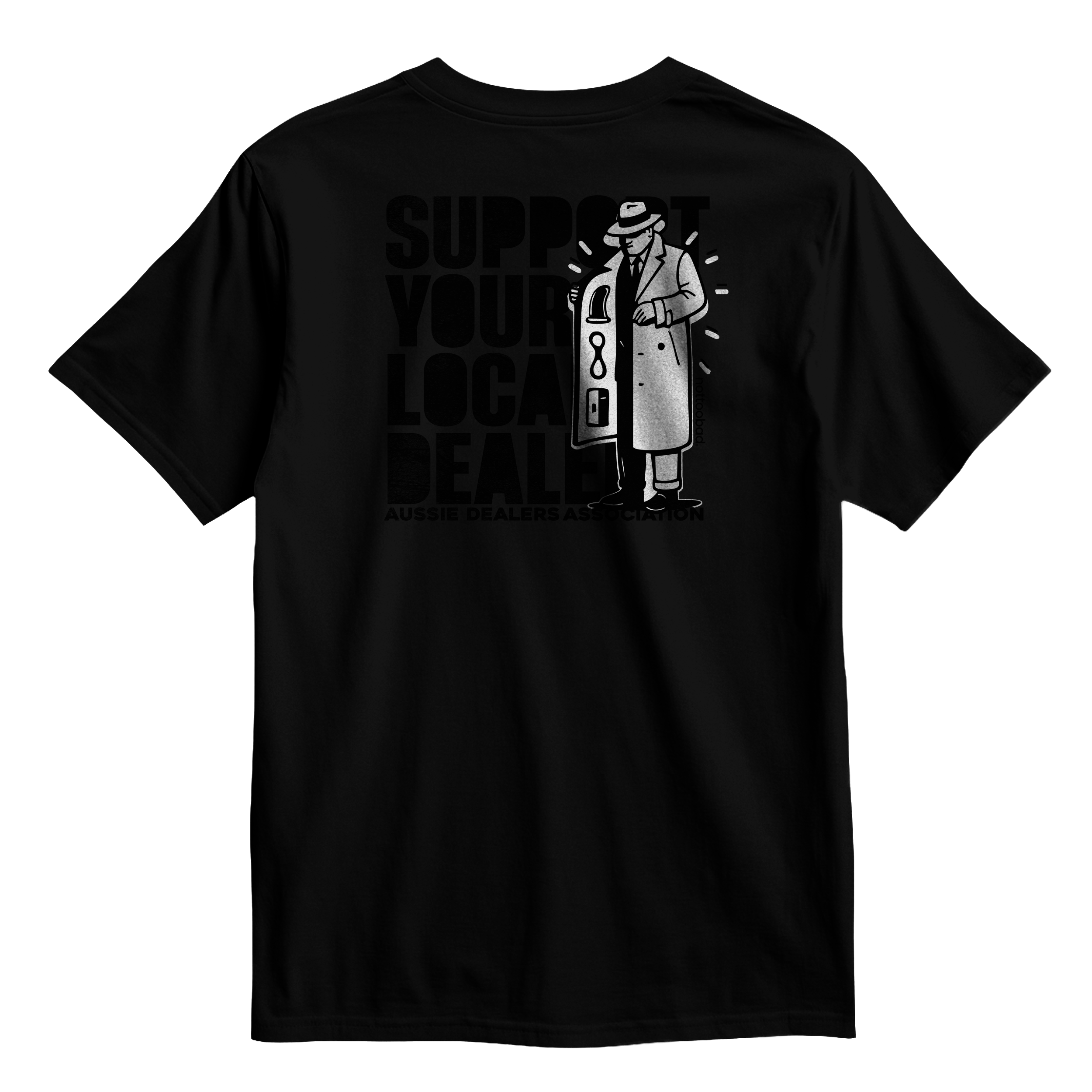 Black t-shirt Support Your Local Dealer. Aussie Legends