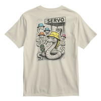 Natural colour t-shirt Servo Aussie Mates