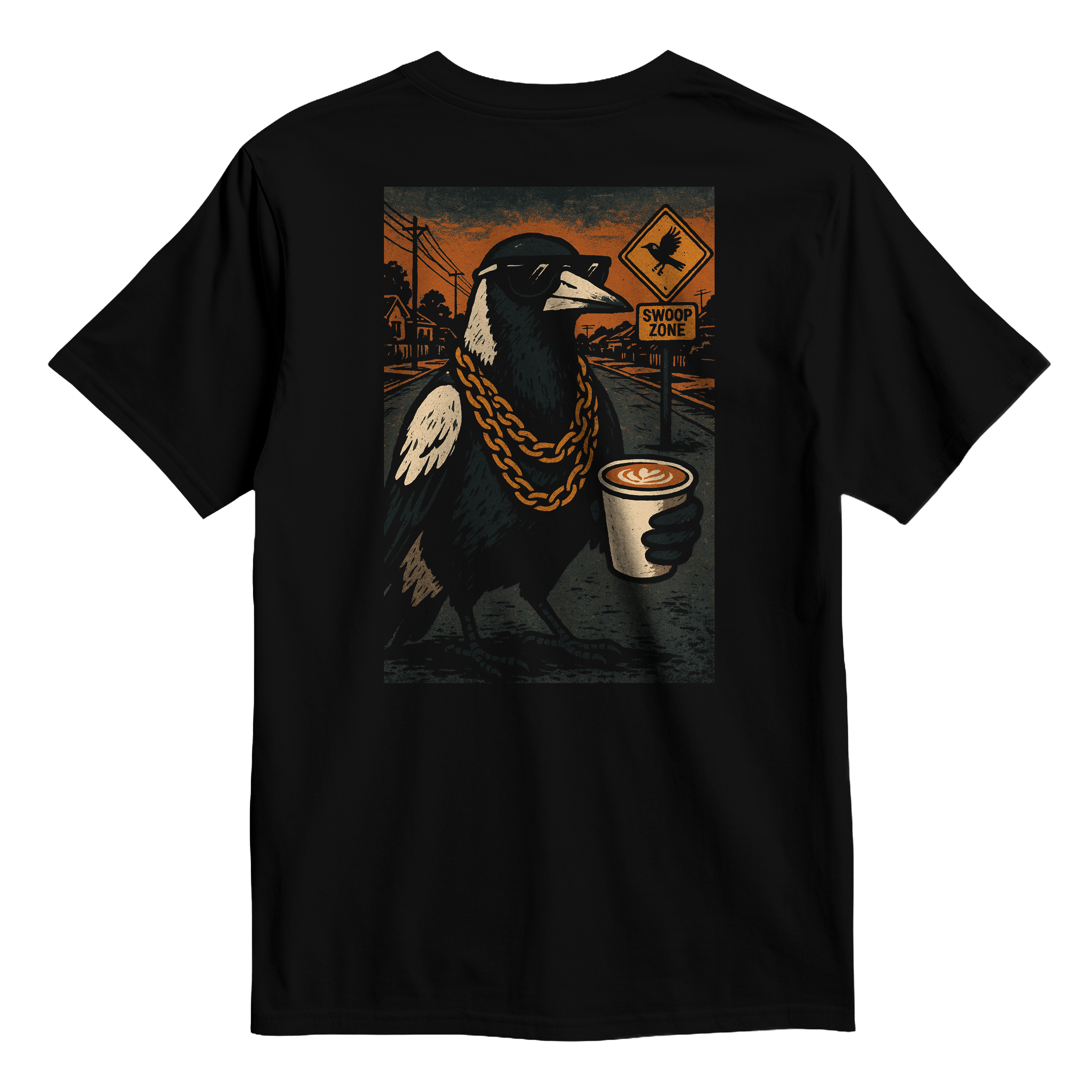 Black t-shirt Swoop Zone Magpie