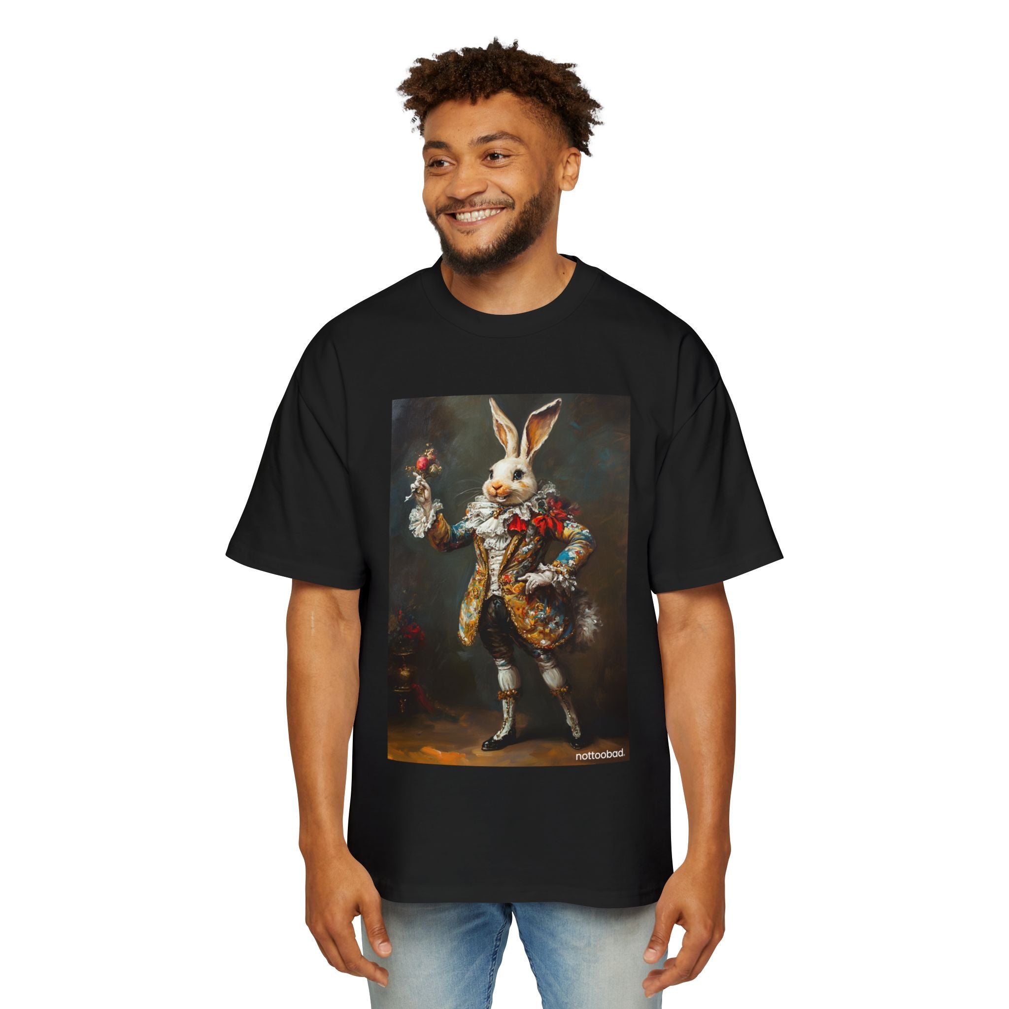 Renaissance Bunny Oversized Tee Men's Heavy Cotton
